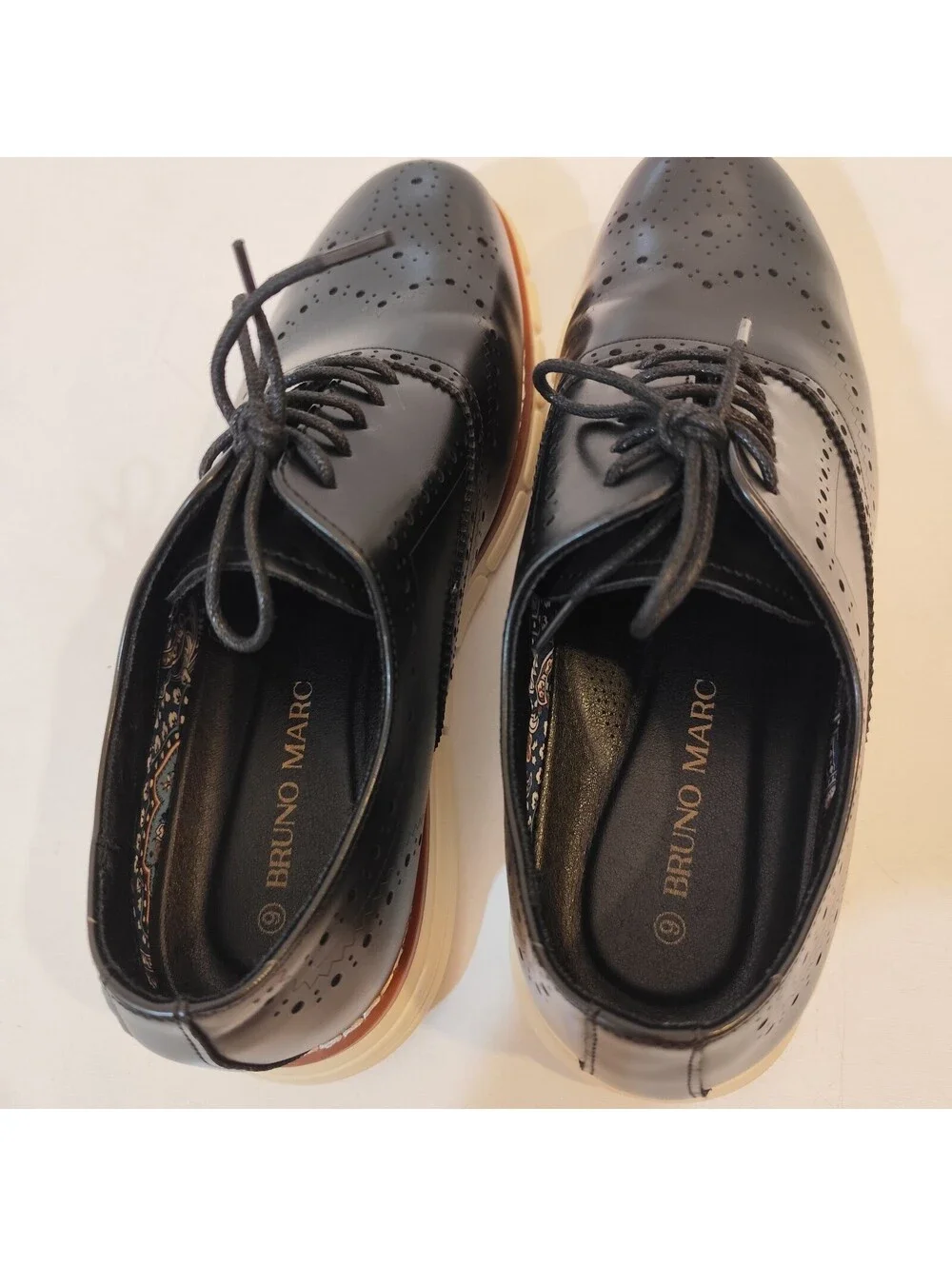 Bruno Marc New York Grandwing Mens black Oxford Dress Sneaker Shoe Size 9